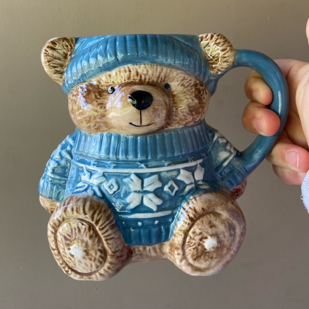 Ceramic Christmas Teddy Bear Mug by Global Design Connections